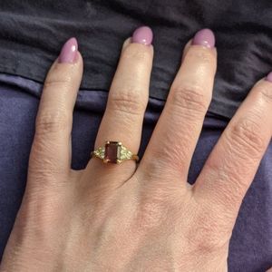 Purple and clear cz ring